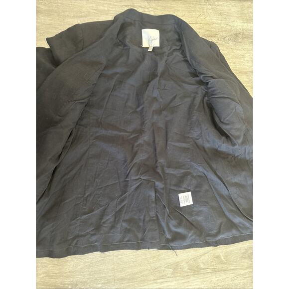 Joie Black Linen Jacket Classic Blazer Sz 6 - Picture 8 of 9